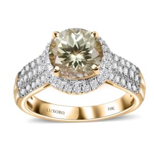 Certified & Appraised Luxoro AAA Turkizite and G-H I2 Diamond 3.00 ctw Ring in 10K Yellow Gold (Size 6.0) 4.25 Grams