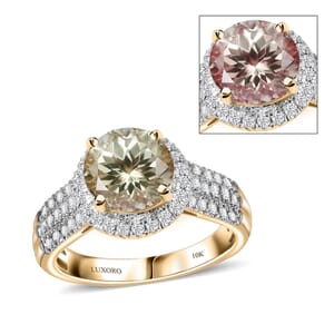 Certified & Appraised Luxoro AAA Turkizite and G-H I2 Diamond 3.00 ctw Ring in 10K Yellow Gold (Size 7.0) 4.25 Grams