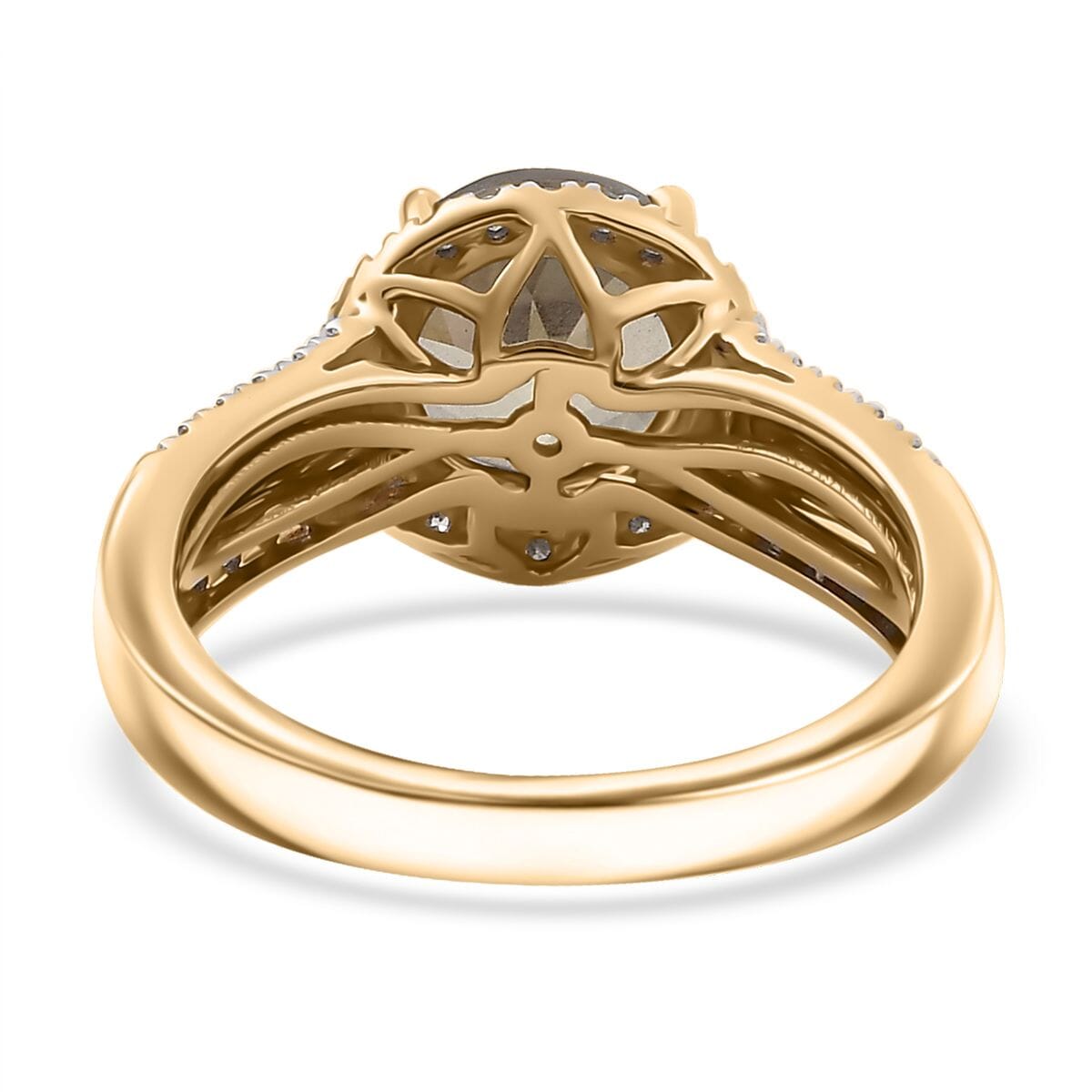 Certified & Appraised Luxoro AAA Turkizite and G-H I2 Diamond 3.00 ctw Ring in 10K Yellow Gold (Size 7.0) 4.25 Grams image number 4