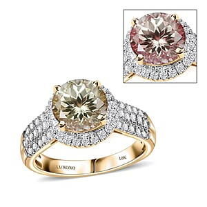 Certified Luxoro AAA Turkizite, Diamond Ring in 10K Yellow Gold 3.00 ctw (Size 8.5)