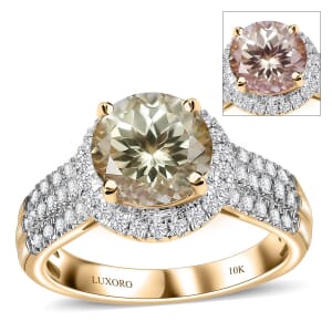 Certified & Appraised Luxoro AAA Turkizite and G-H I2 Diamond 3.00 ctw Ring in 10K Yellow Gold (Size 9.5) 4.25 Grams