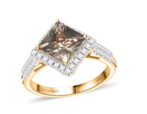 Luxoro AAA Turkizite and G-H I2 Diamond 3.90 ctw Ring in 10K Yellow Gold (Size 10.0)