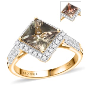 Luxoro AAA Turkizite and G-H I2 Diamond 3.90 ctw Ring in 10K Yellow Gold (Size 8.0)
