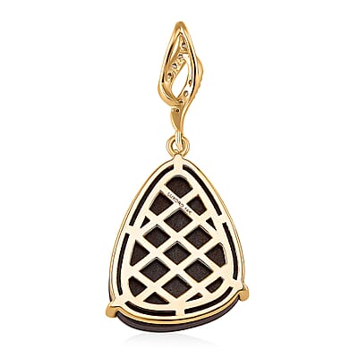 Luxoro AAA Boulder Opal Doublet and I2 Diamond 5.20 ctw Pendant without Chain in 14K Yellow Gold
