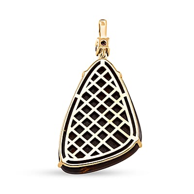 Luxoro AAA Boulder Opal Doublet and Ouro Fino Rubellite 10.80 ctw Cosmic Stars Pendant in 14K Yellow Gold 