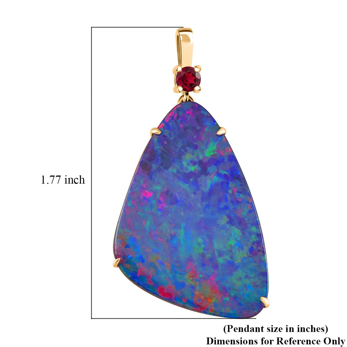 Luxoro AAA Boulder Opal Doublet and Ouro Fino Rubellite 10.80 ctw Cosmic Stars Pendant in 14K Yellow Gold  image number 5