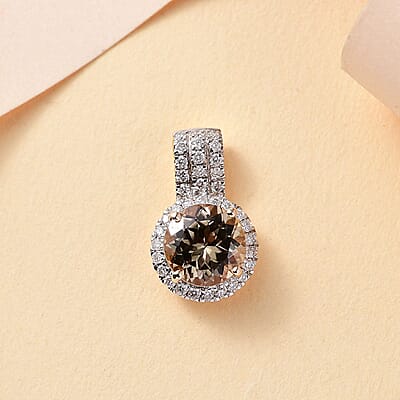 Certified & Appraised Luxoro AAA Turkizite and G-H I2 Diamond 2.78 ctw Pendant without Chain in 10K Yellow Gold