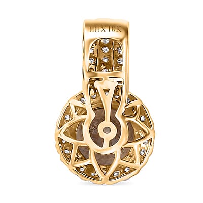 Certified & Appraised Luxoro AAA Turkizite and G-H I2 Diamond 2.78 ctw Pendant without Chain in 10K Yellow Gold