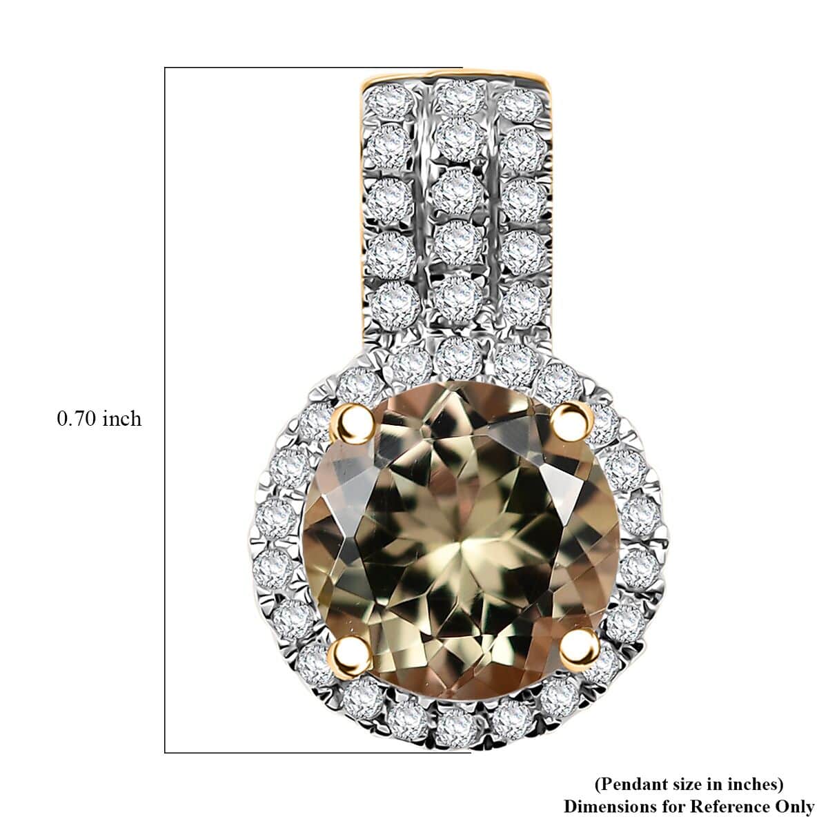 Certified & Appraised Luxoro AAA Turkizite and G-H I2 Diamond 2.78 ctw Pendant in 10K Yellow Gold image number 5