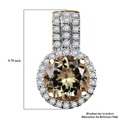 Certified & Appraised Luxoro AAA Turkizite and G-H I2 Diamond 2.78 ctw Pendant without Chain in 10K Yellow Gold