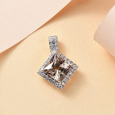 Certified & Appraised Luxoro AAA Turkizite and G-H I2 Diamond 3.68 ctw Pendant without Chain in 10K Yellow Gold