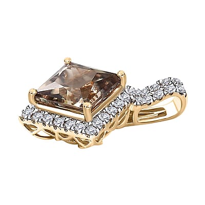 Certified & Appraised Luxoro AAA Turkizite and G-H I2 Diamond 3.68 ctw Pendant without Chain in 10K Yellow Gold