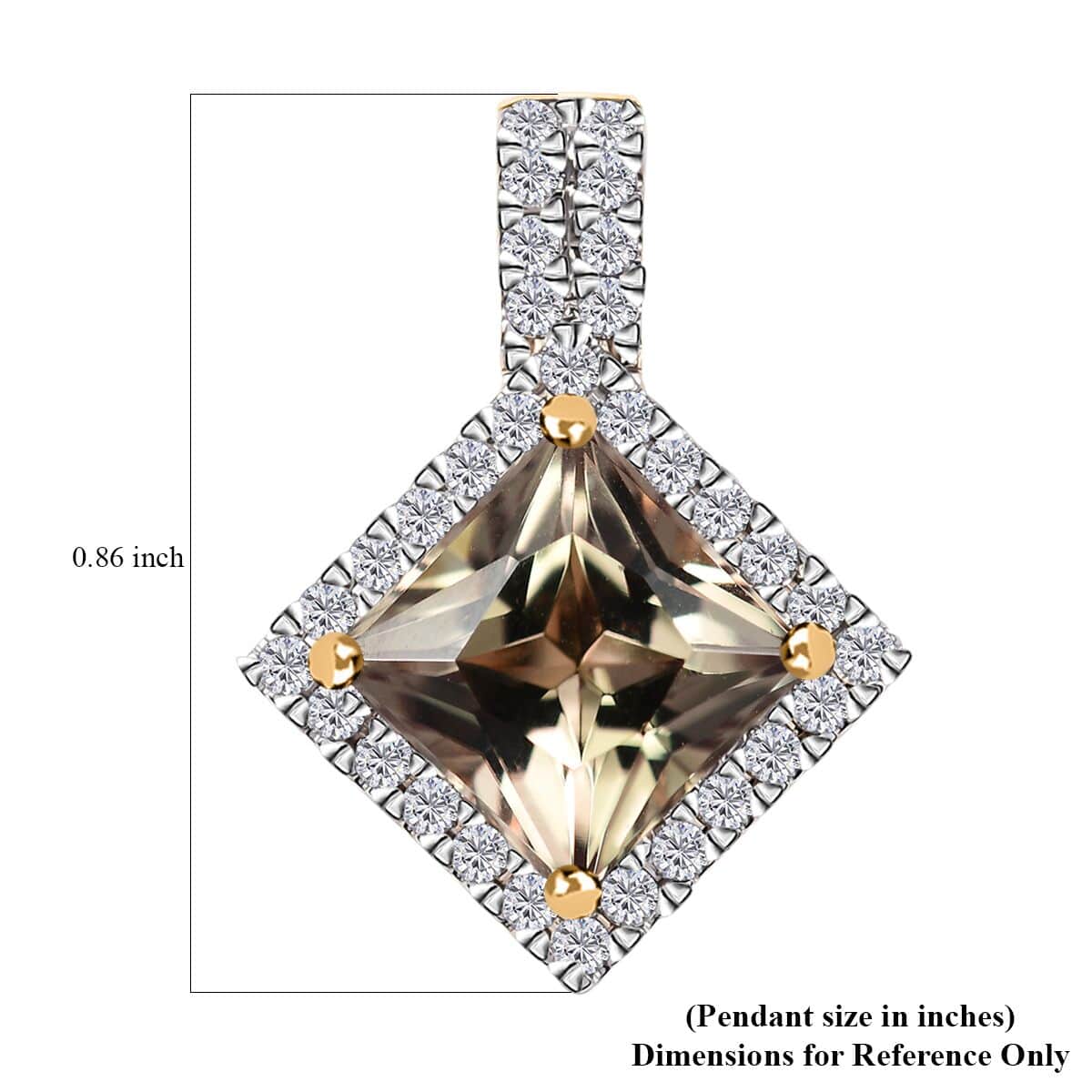 Certified & Appraised Luxoro AAA Turkizite and G-H I2 Diamond 3.68 ctw Pendant in 10K Yellow Gold image number 5