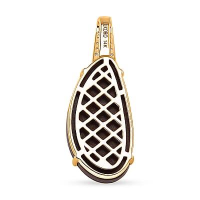 Luxoro AAA Boulder Opal Doublet and G-H I2 Diamond 6.00 ctw Pendant in 14K Yellow Gold