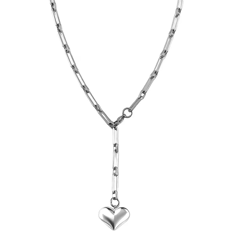 Heart Necklace in Stainless Steel 22 Inches