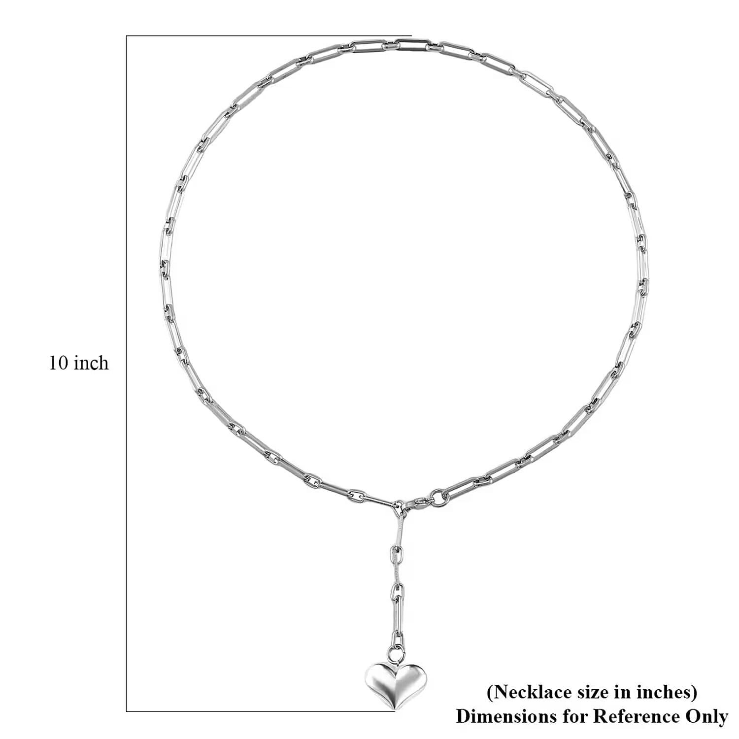 Heart Necklace in Stainless Steel 22 Inches