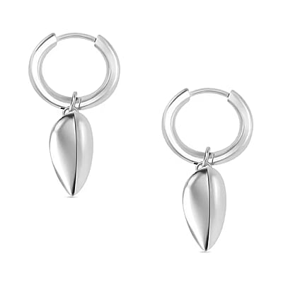 Heart Hoop Earrings in Stainless Steel