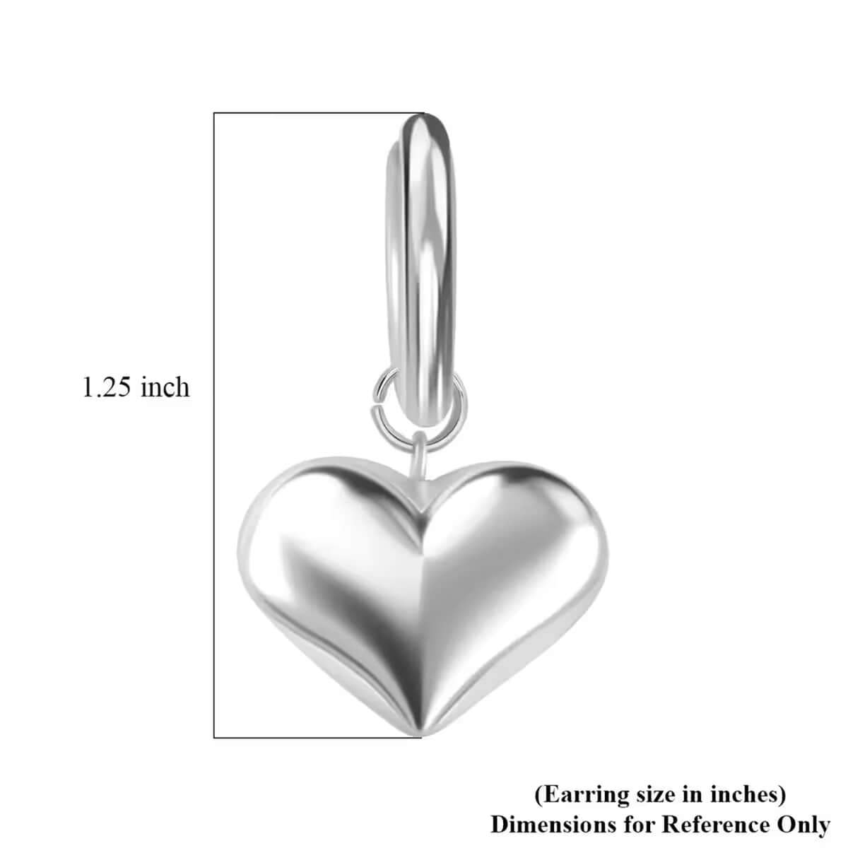 Heart Hoop Earrings in Stainless Steel image number 8