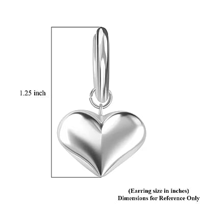 Heart Hoop Earrings in Stainless Steel