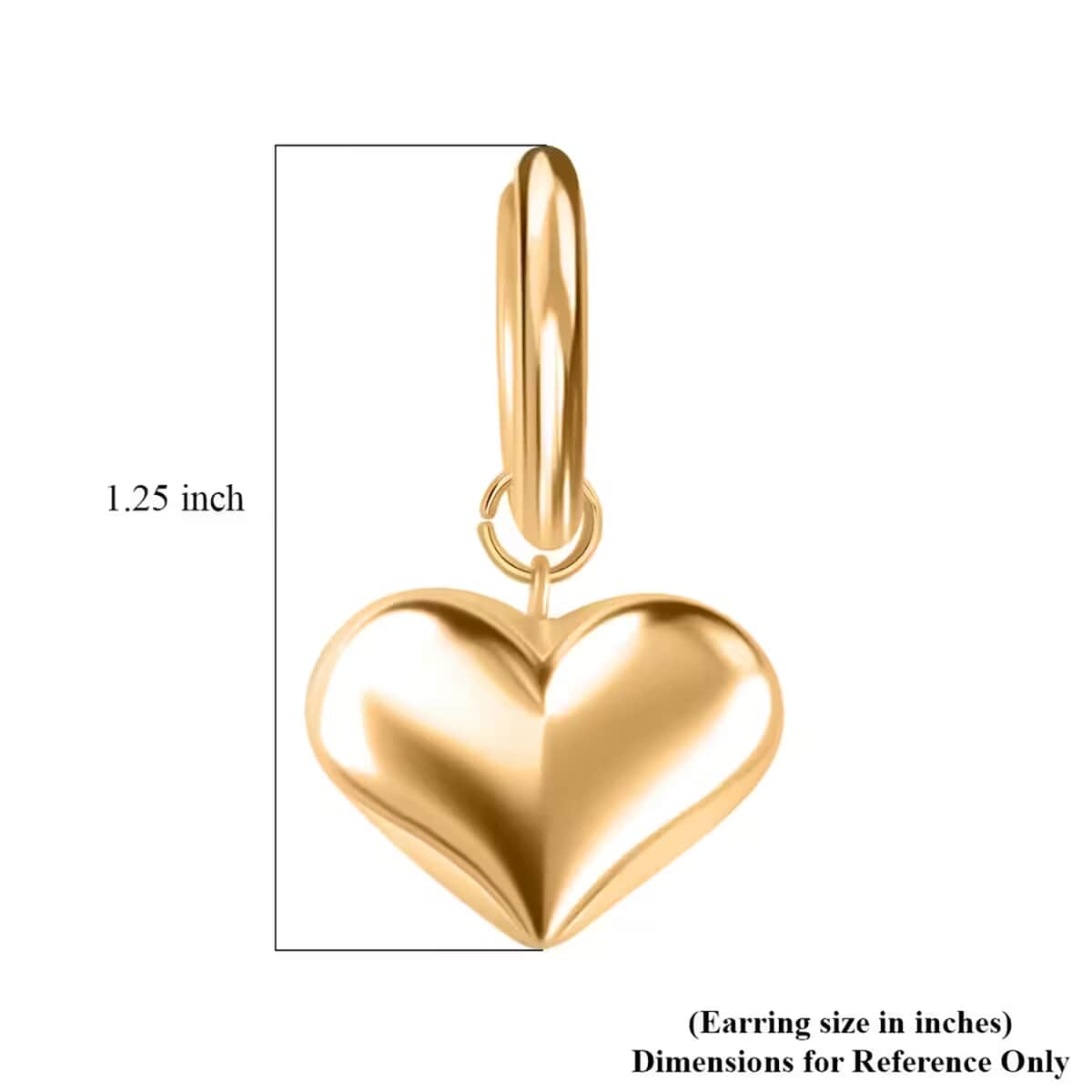 Heart Hoop Earrings in ION Plated Yellow Gold Stainless Steel image number 8