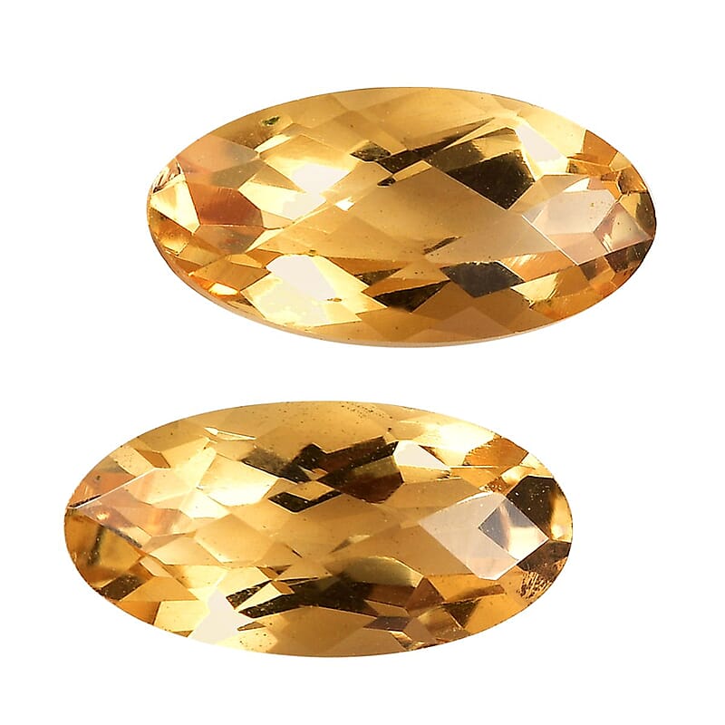 Brazilian Citrine Set of 2 (Ovl 10x5 mm) 2.18 ctw Loose Gemstone