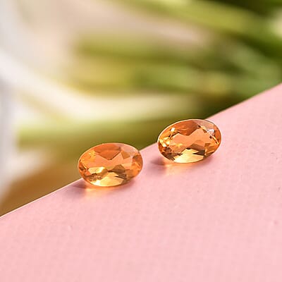 Jalisco Fire Opal Set of 2 (Ovl 6x4 mm) 0.61 ctw Loose Gemstone