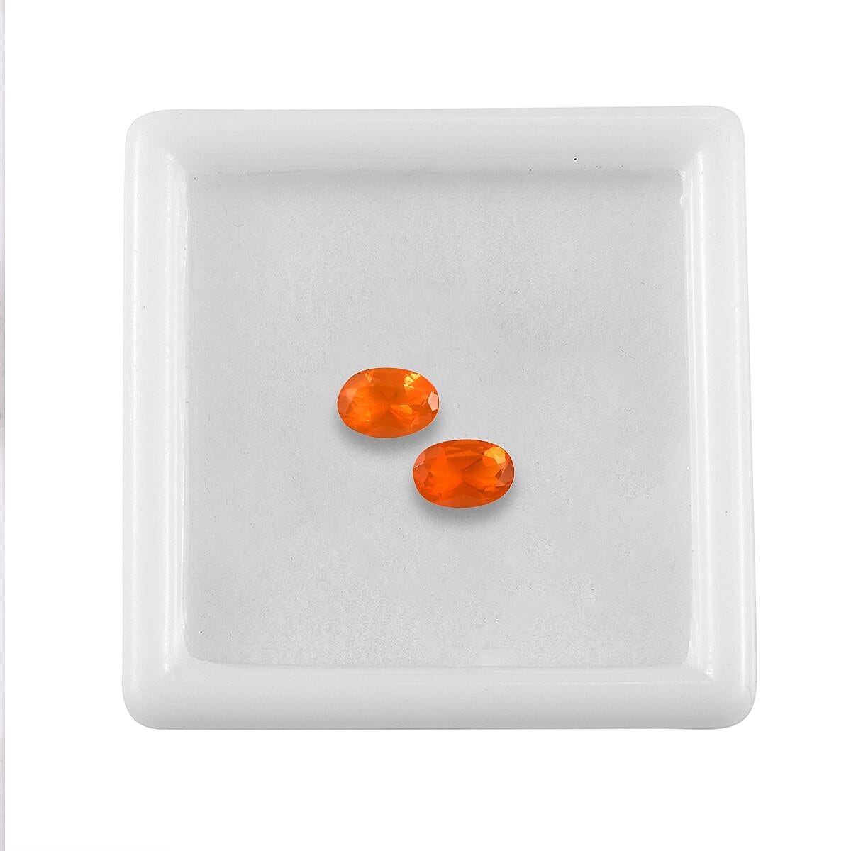 AAA Jalisco Fire Opal Set of 2 (Ovl 6x4 mm) 0.57 ctw Loose Gemstone image number 3