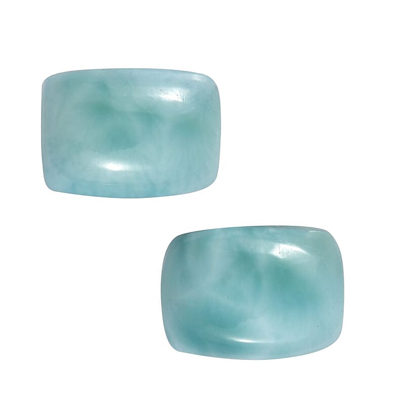 Larimar Set of 2 (Cush 7x5 mm) 2.03 ctw Loose Gemstone