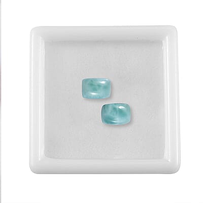 Larimar Set of 2 (Cush 7x5 mm) 2.03 ctw Loose Gemstone