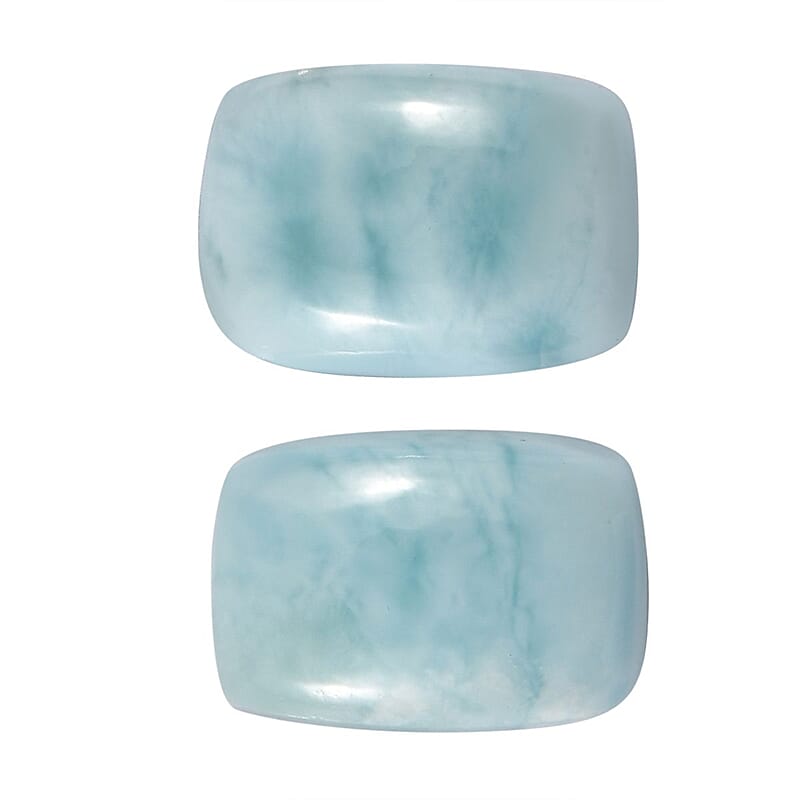 AA Larimar Set of 2 (Cush 7x5 mm) 1.81 ctw Loose Gemstone