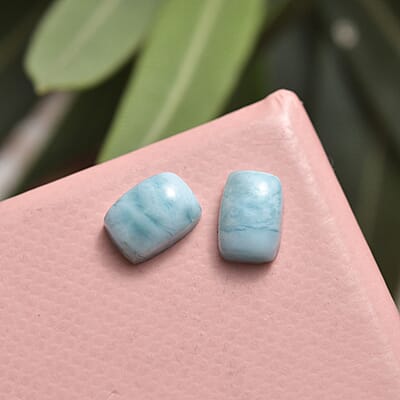 AA Larimar Set of 2 (Cush 7x5 mm) 1.81 ctw Loose Gemstone
