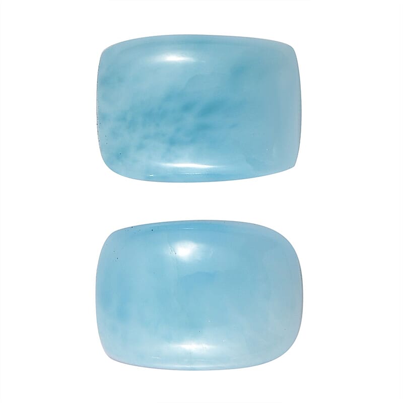 AAA Larimar Set of 2 (Cush 7x5 mm) 2.02 ctw Loose Gemstone