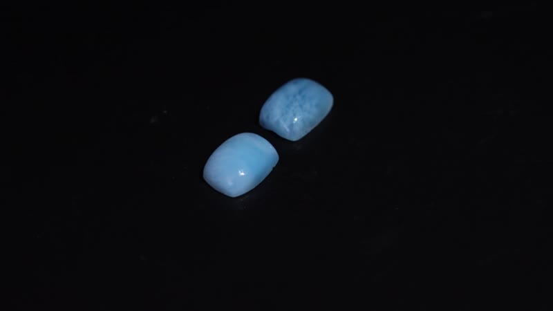 AAA Larimar Set of 2 (Cush 7x5 mm) 2.02 ctw Loose Gemstone
