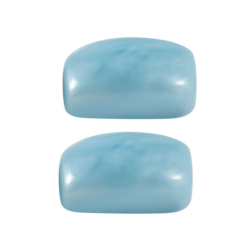 AAA Larimar Set of 2 (Cush 7x5 mm) 2.02 ctw Loose Gemstone