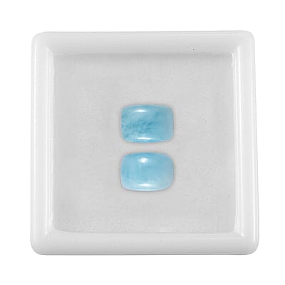AAA Larimar Set of 2 (Cush 7x5 mm) 2.02 ctw Loose Gemstone