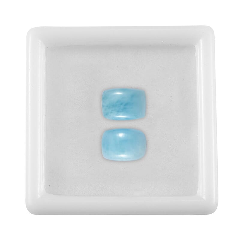 AAA Larimar Set of 2 (Cush 7x5 mm) 2.02 ctw Loose Gemstone