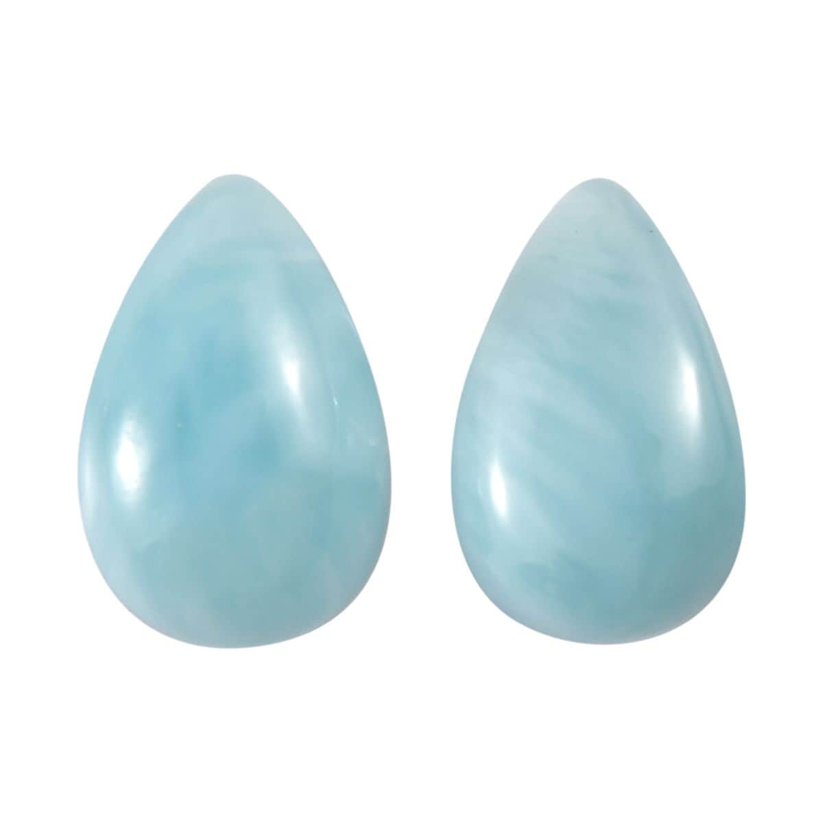 AAA Larimar Set of 2 (Pear 8x5 mm) 1.69 ctw Loose Gemstone image number 0