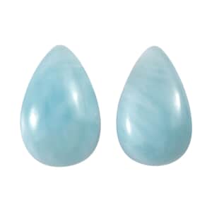 AAA Larimar Set of 2 (Pear 8x5 mm) 1.69 ctw Loose Gemstone