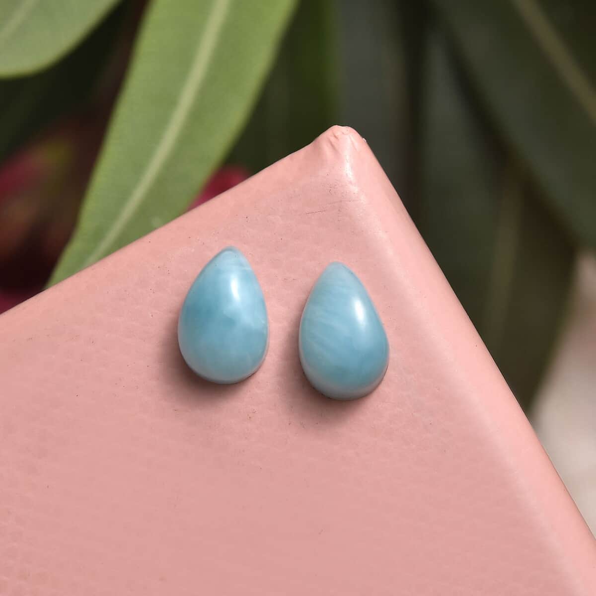 AAA Larimar Set of 2 (Pear 8x5 mm) 1.69 ctw Loose Gemstone image number 1