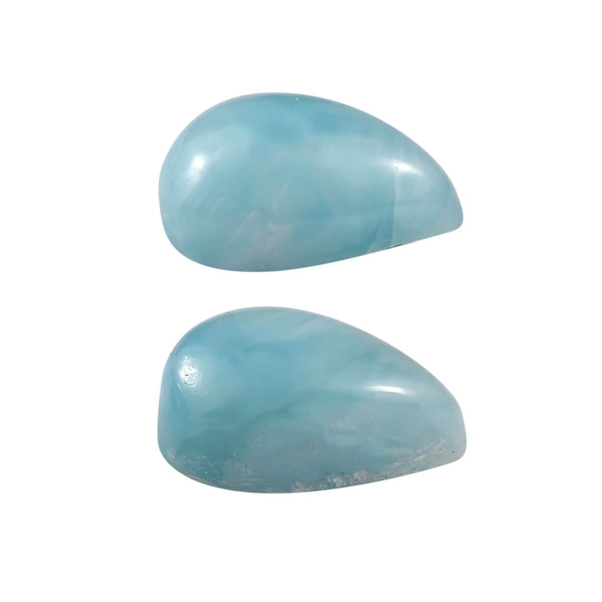 AAA Larimar Set of 2 (Pear 8x5 mm) 1.69 ctw Loose Gemstone image number 2