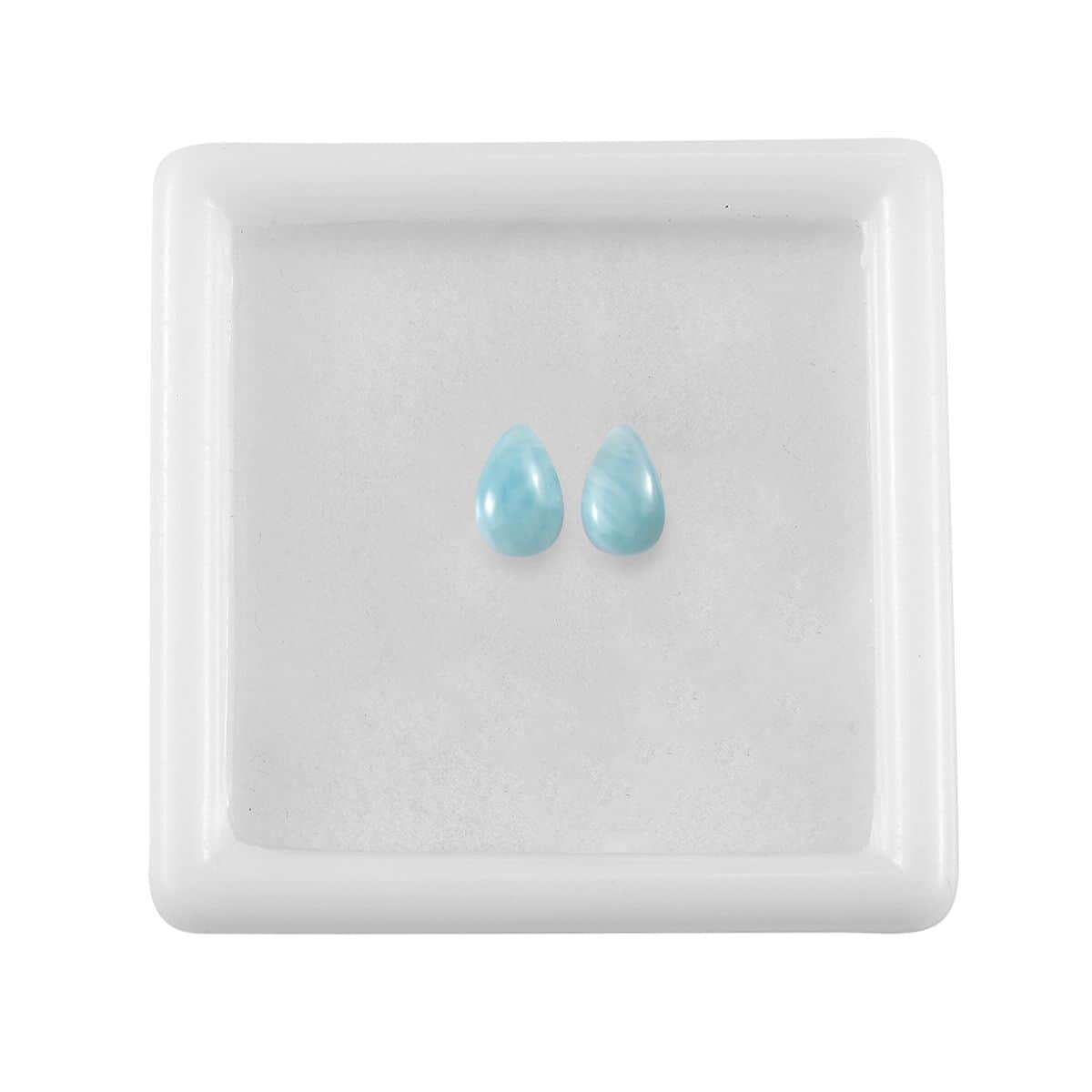 AAA Larimar Set of 2 (Pear 8x5 mm) 1.69 ctw Loose Gemstone image number 3