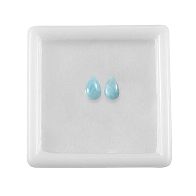AAA Larimar Set of 2 (Pear 8x5 mm) 1.69 ctw Loose Gemstone