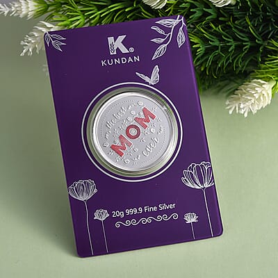 Kundan 999.9 Fine Silver The Best MOM Coin 20 Grams