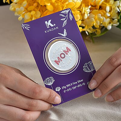 Kundan 999.9 Fine Silver The Best MOM Coin 20 Grams
