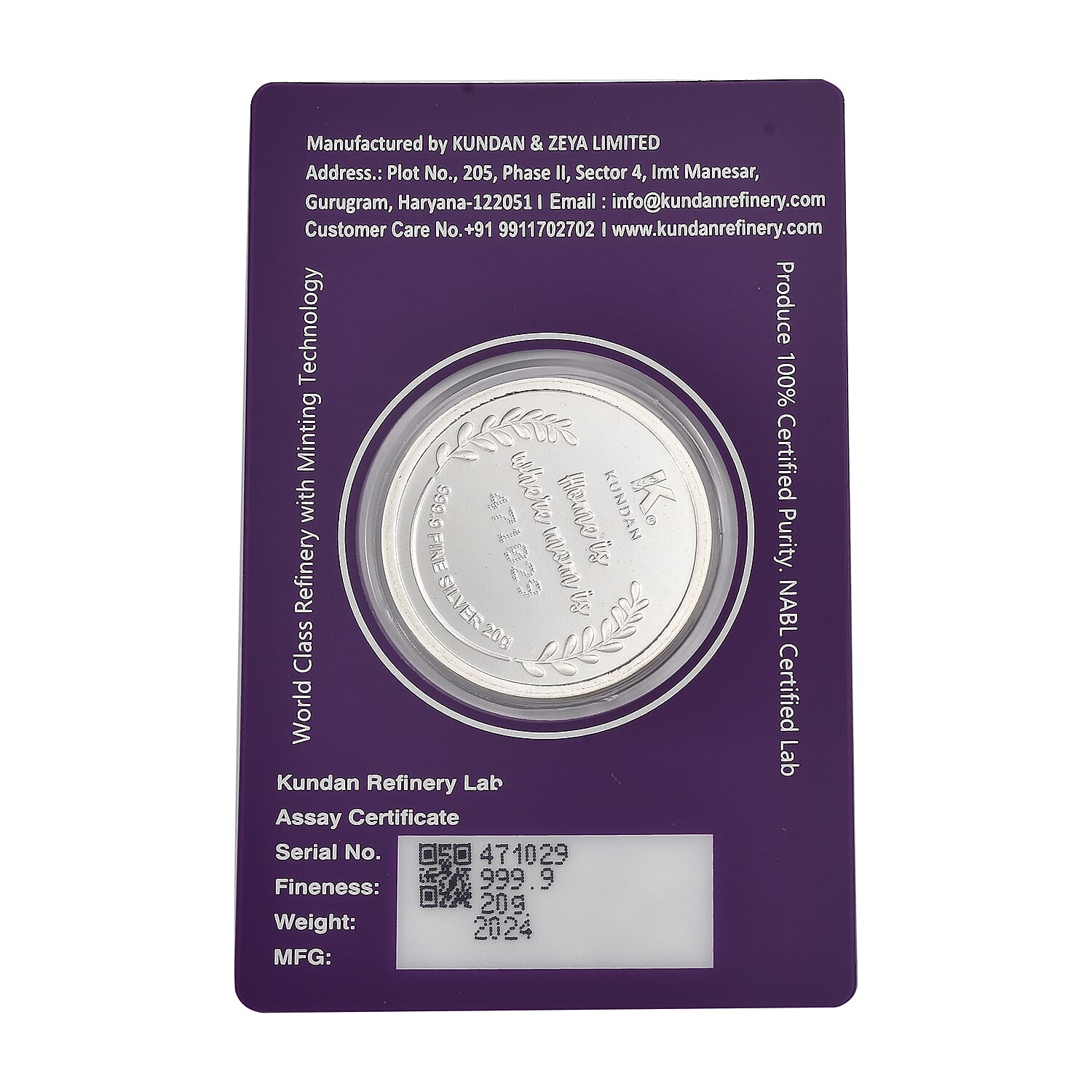 Kundan 999.9 Fine Silver The Best MOM Coin 20 Grams