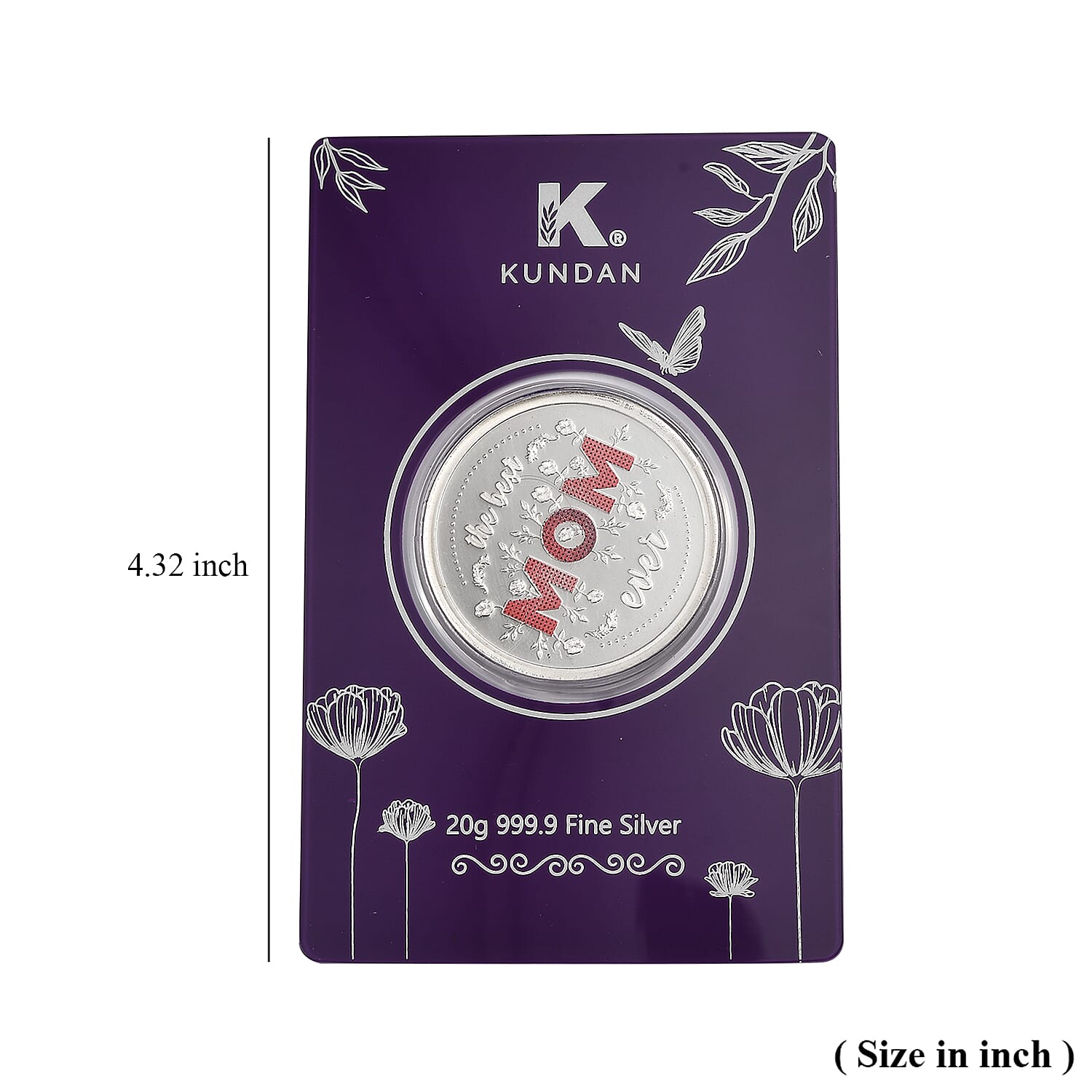 Kundan 999.9 Fine Silver The Best MOM Coin 20 Grams
