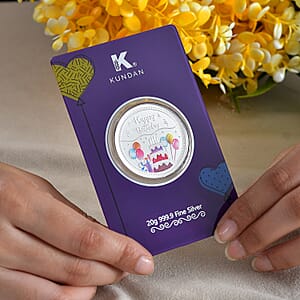 Kundan 999.9 Fine Silver Happy Birthday Coin 20 Grams (Del. in 10-12 Days)