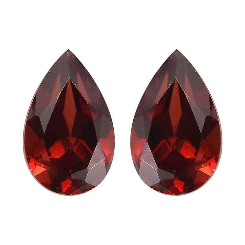 Mozambique Garnet Set of 2 (Pear 8x5 mm) 1.90 ctw Loose Gemstone