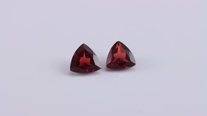 AA Mozambique Garnet Set of 2 (Trl 8 mm) 3.21 ctw Loose Gemstone