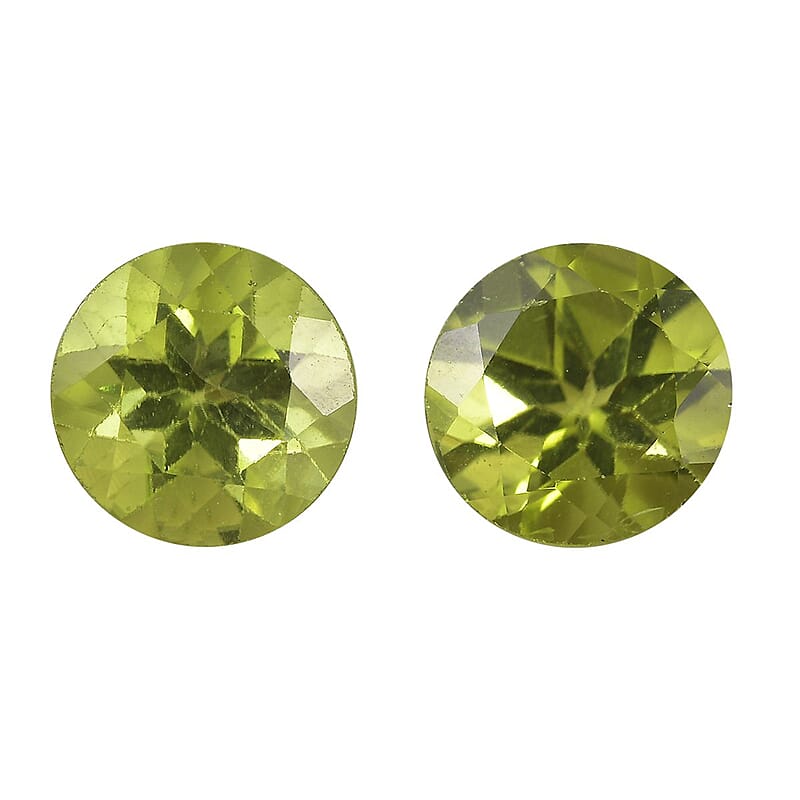 Peridot Set of 2 (Rnd 7 mm) 2.87 ctw Loose Gemstone